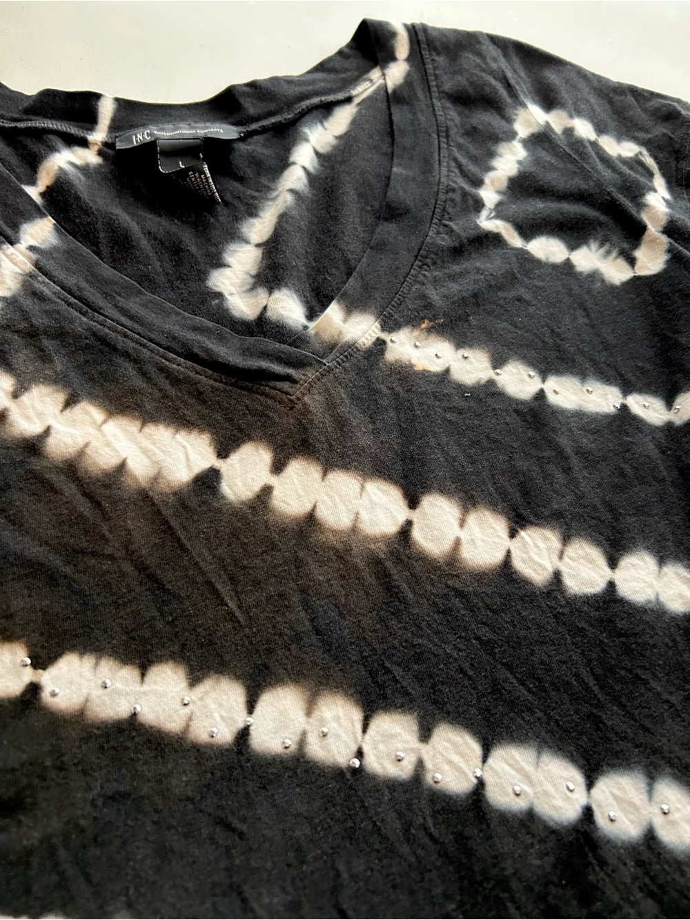 I.N.C. Reverse Tie Dye Studded Tee - Picture 4 of 5